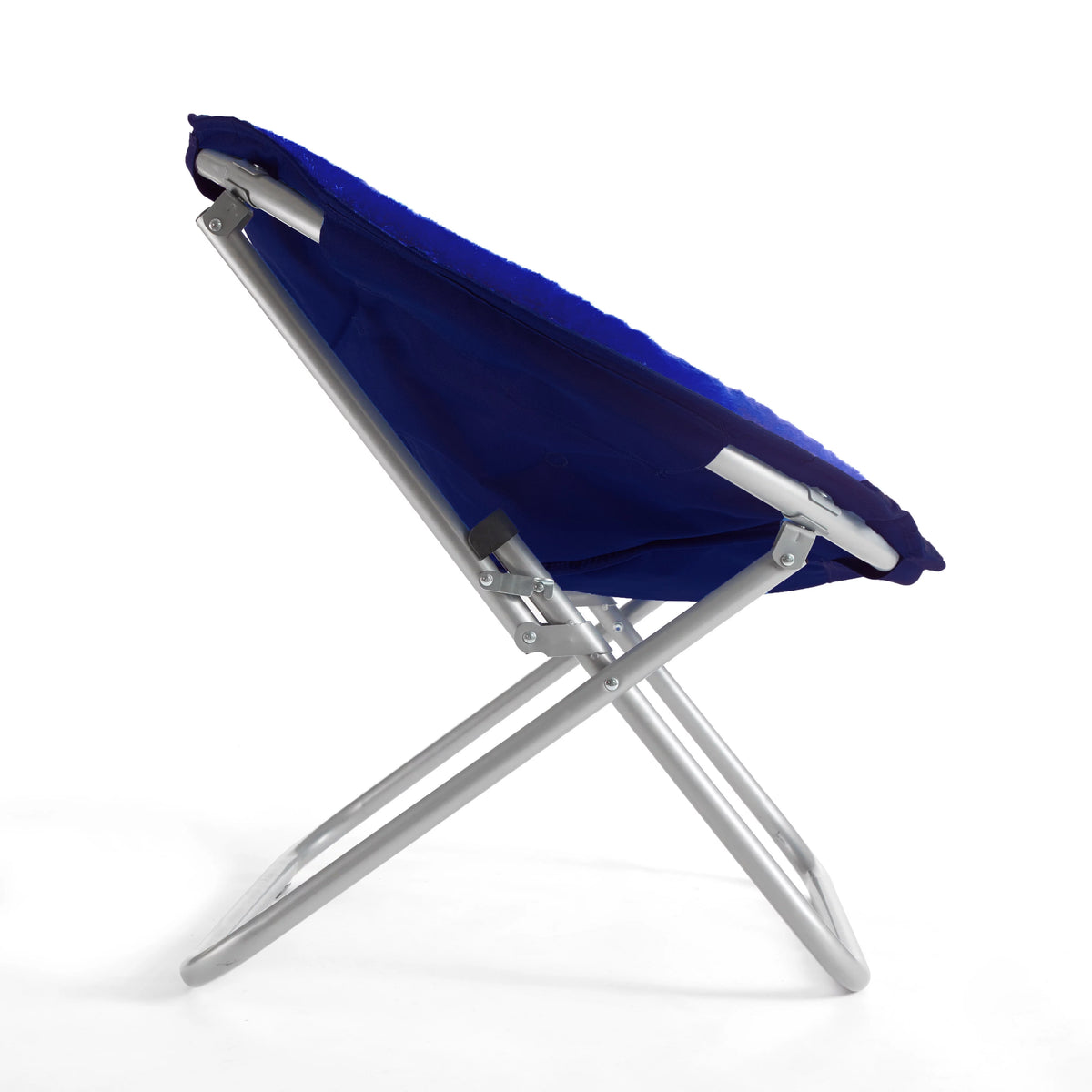 Navy Faux Fur Saucer Chair V500342