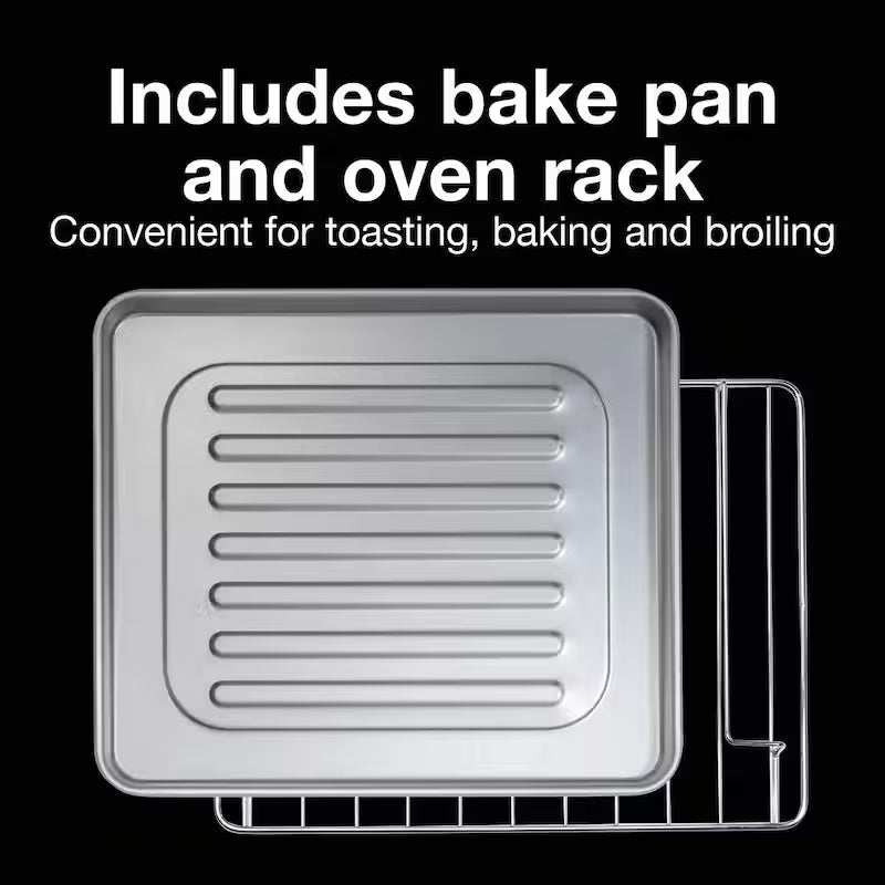1100-Watt 4-Slice Black Toaster Oven Broiler E313