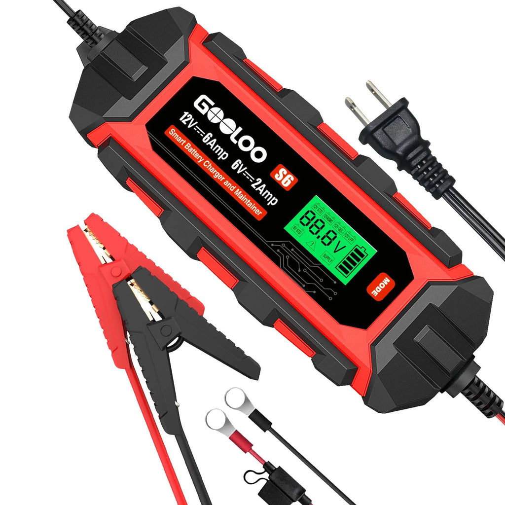 6 Amp 6V 12V Smart Trickle Battery Charger with LCD Display I128753