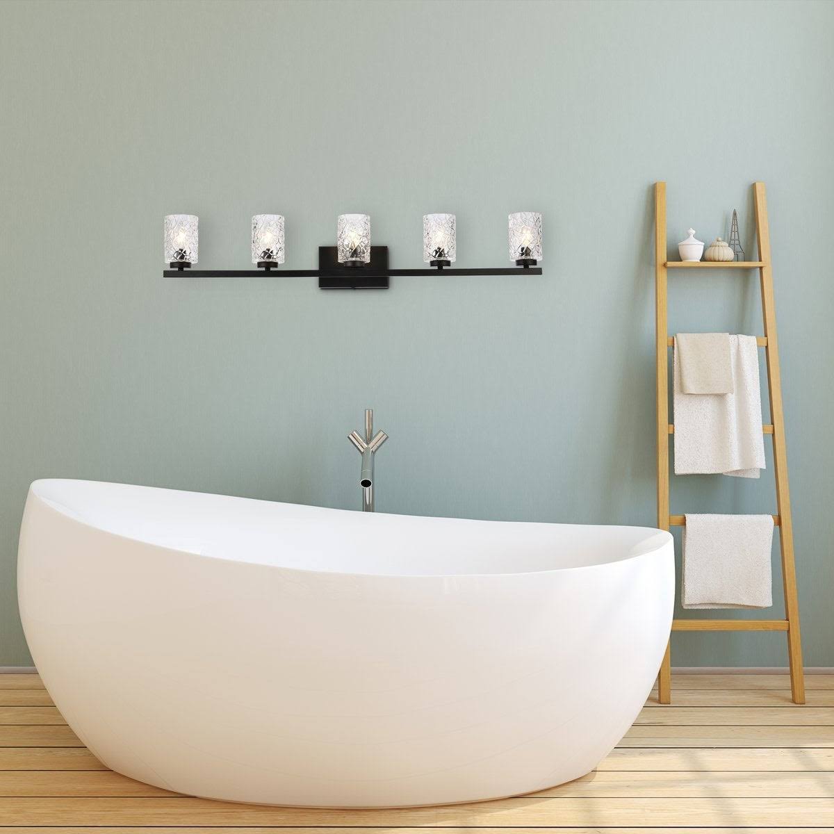 5 Light Bath Sconce with Clear Shade A848345