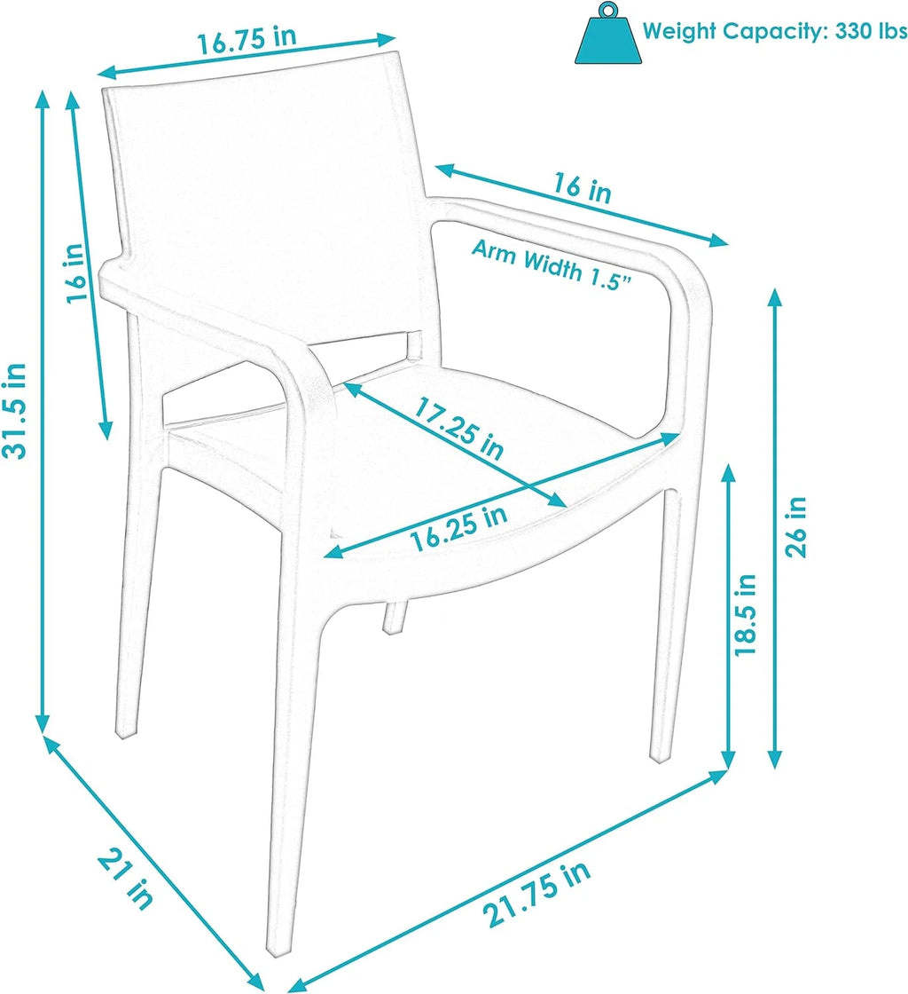 Sax Blue Plastic Dining Armchair 4 Chairs G1618