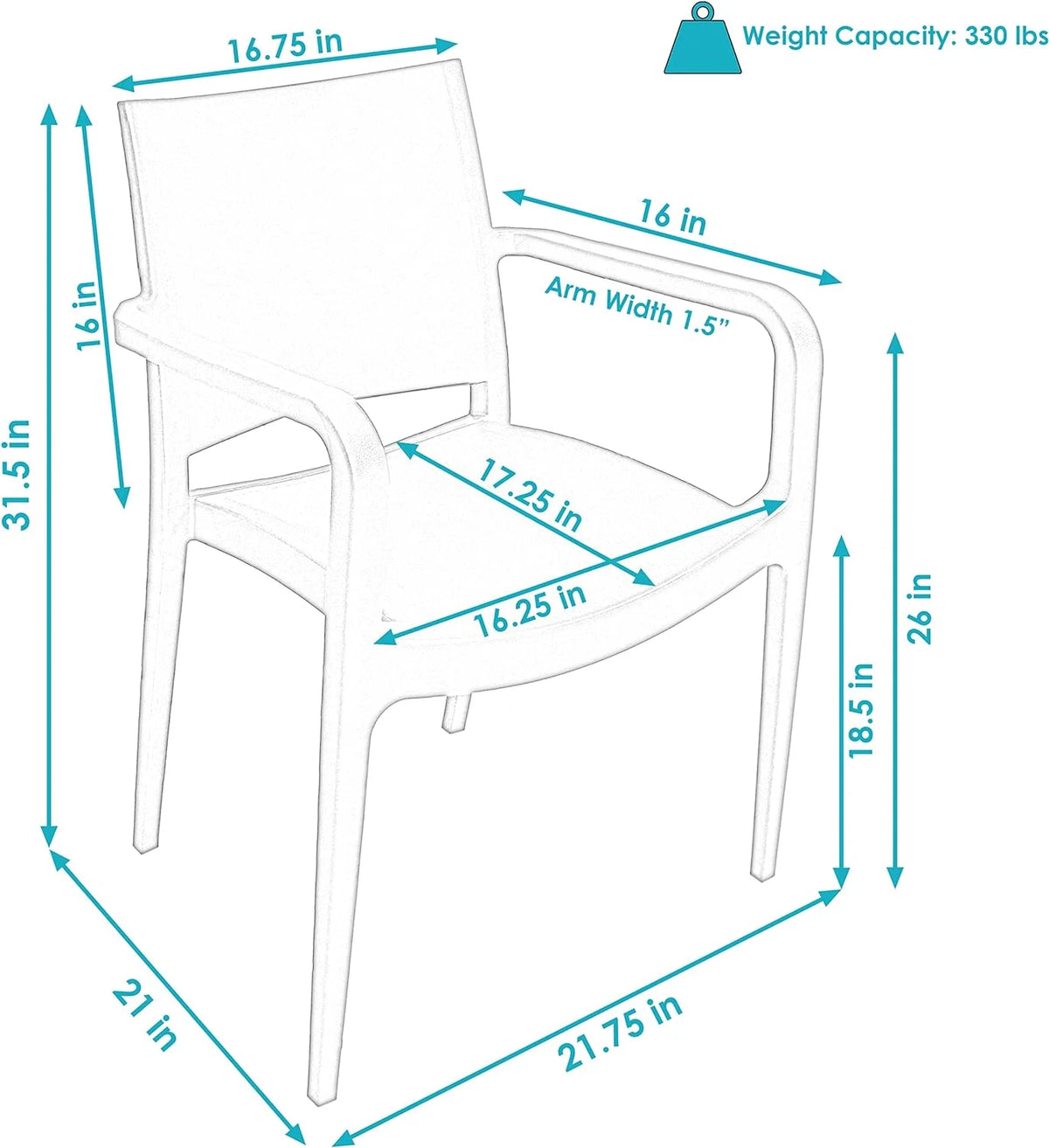 Sax Blue Plastic Dining Armchair 4 Chairs G1618