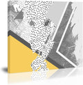Yellow Gray Abstract Canvas Wall Art Painting W577482