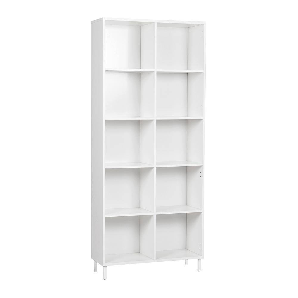 White Particleboard 5-Shelf Bookcase Z165