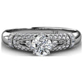 14K White Gold Moissanite Engagement Ring Z235
