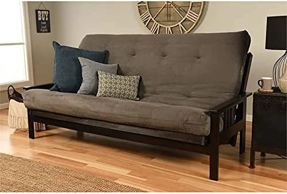 Full Size Gray Suede Futon Mattress B338
