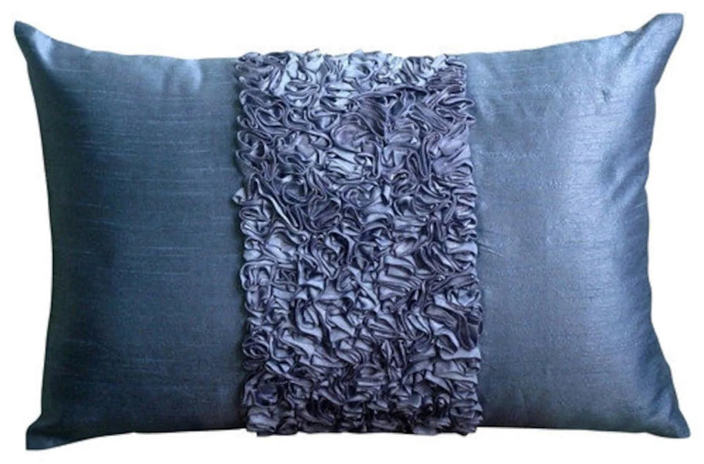 Blue Silk King Pillow Shams 20x36 inch S829233
