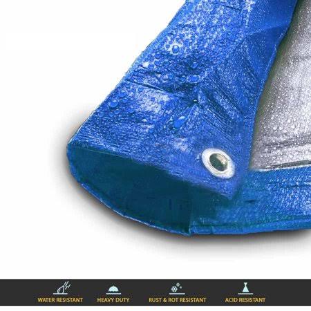 Blue Poly Tarp with Grommets, 40' x 40' Z458371