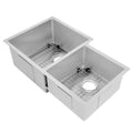 32 in. Double Bowl Stainless Steel Kitchen Sink with Bottom Grid Y5265