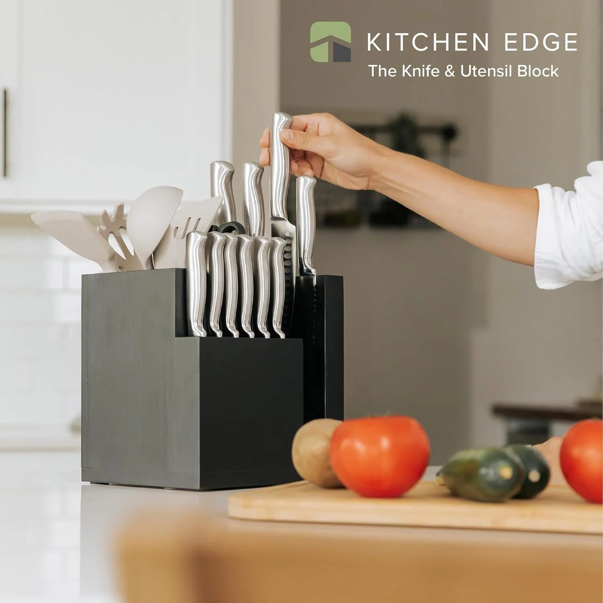 Bamboo Magnetic Knife Block and Cooking Utensil Holder T761354