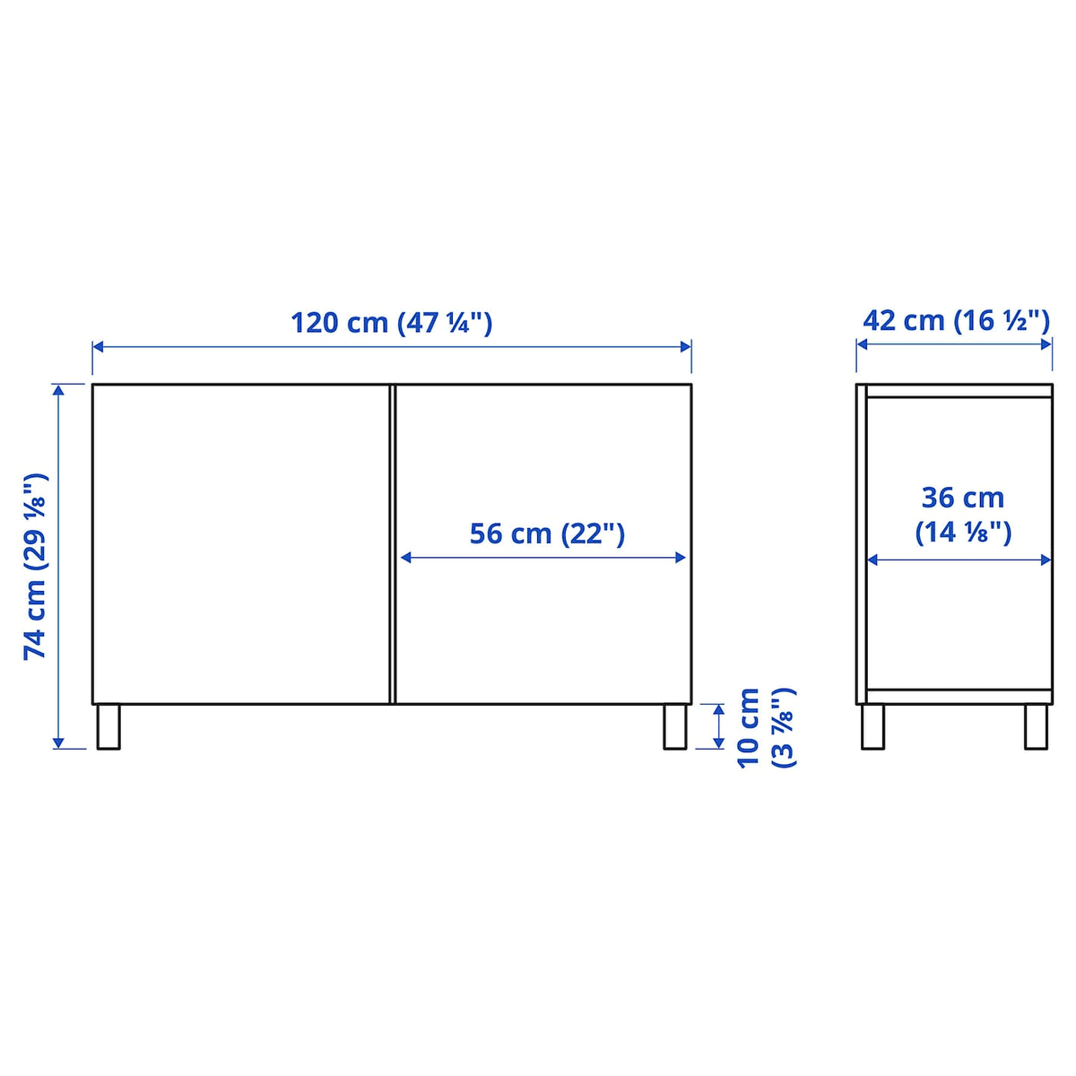 White Storage Combination with Doors W141175
