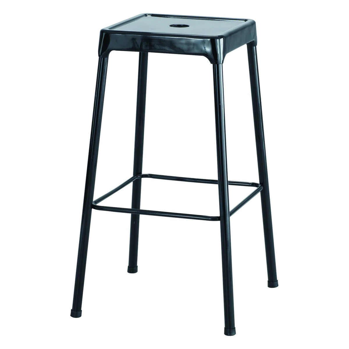 Black Powder-Coated Steel Bar Stool T6968