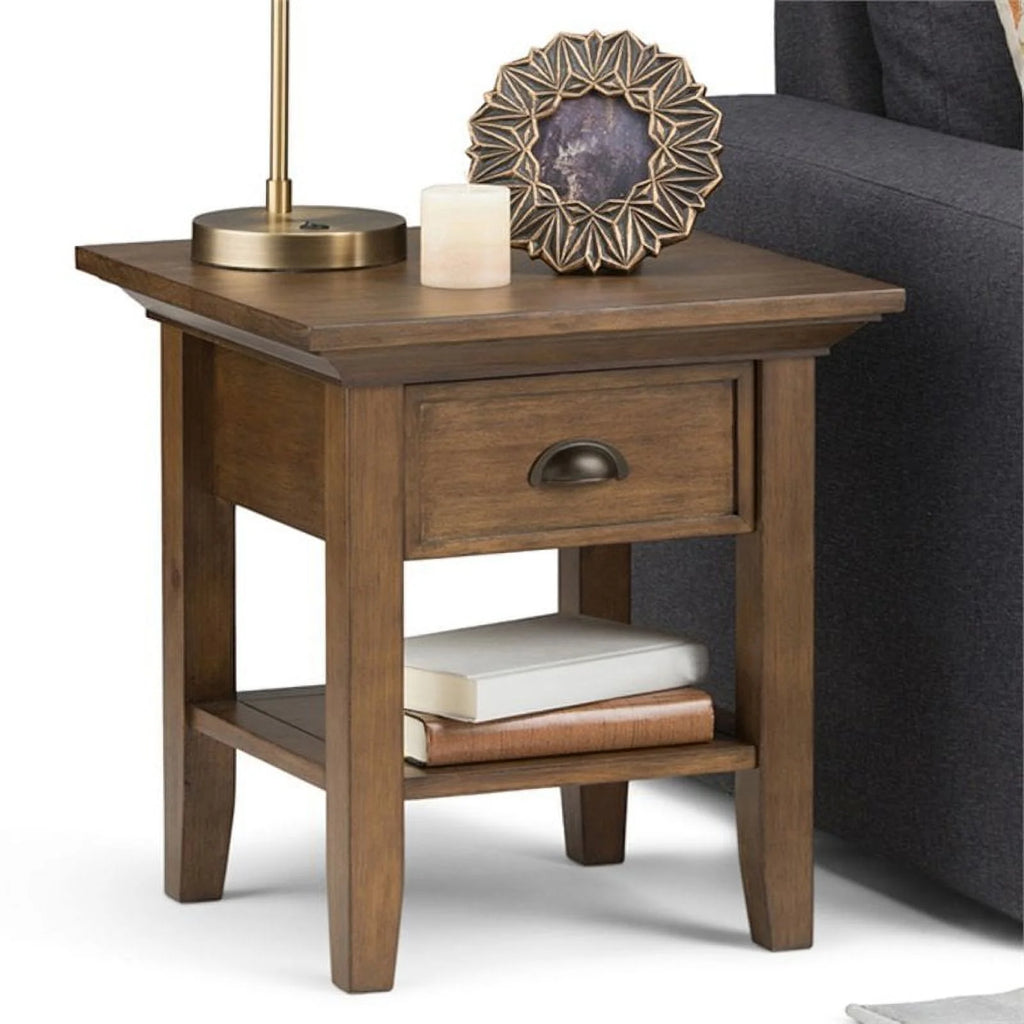 2-Piece Wood Square End Side Table Set W539