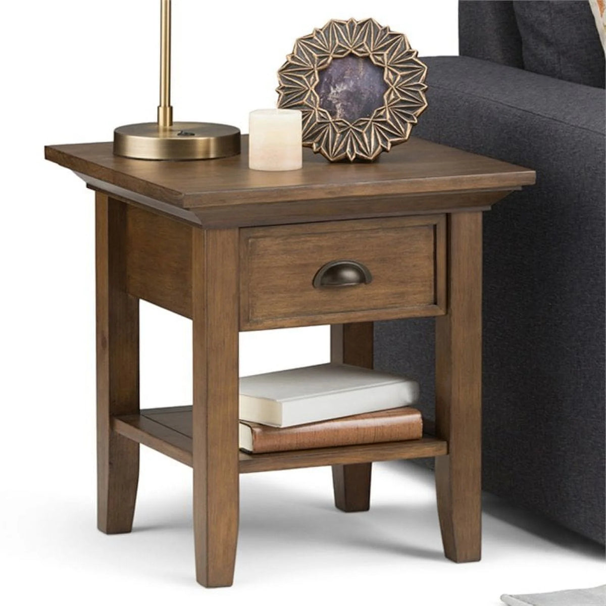 2-Piece Wood Square End Side Table Set W539