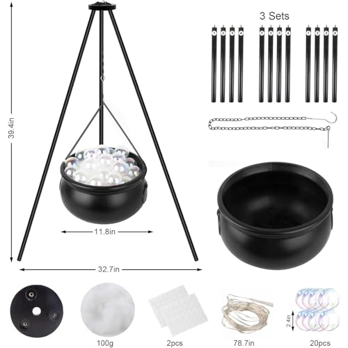 Halloween Plastic Cauldron with Lights E11249