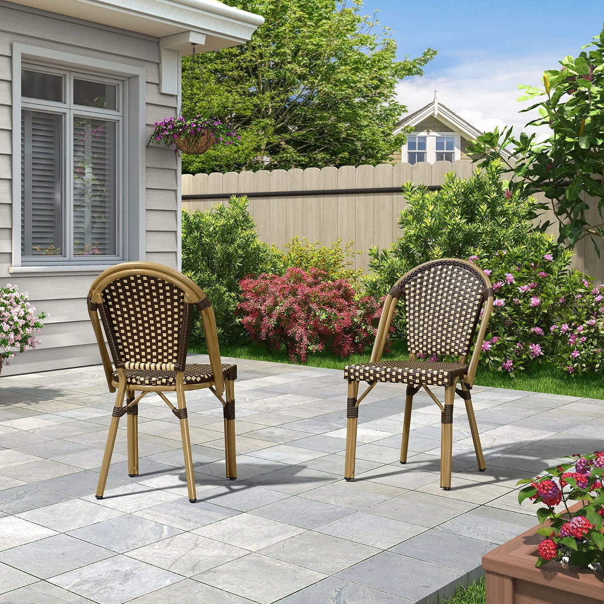 Set of 2 Wicker Dining Chairs T9459