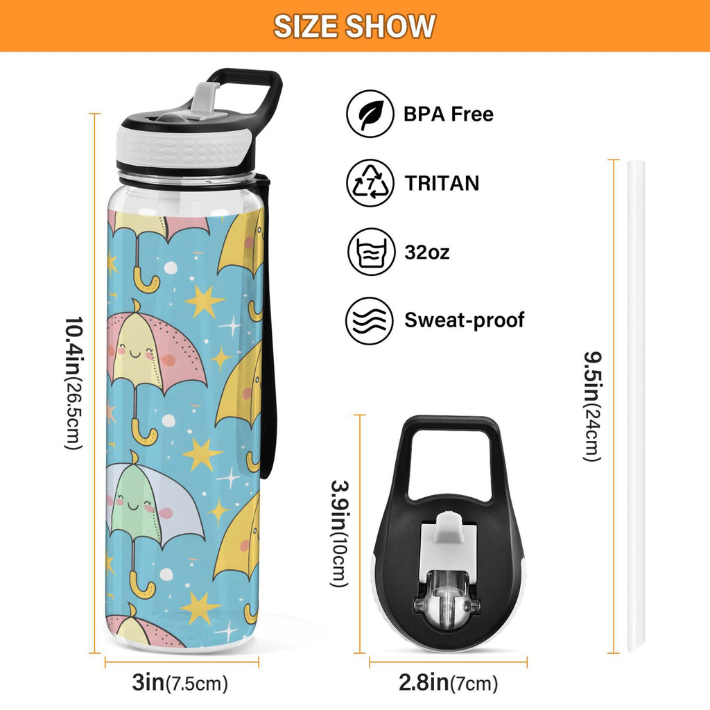 Clear 32oz Tritan Sports Water Bottle with Straw Z260302