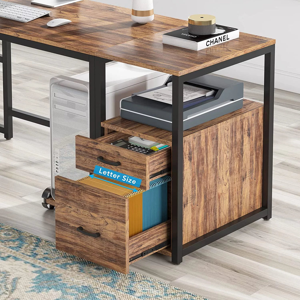 70 Inch L-Shaped Desk with Bookcase Cabinet and Drawers Z72477