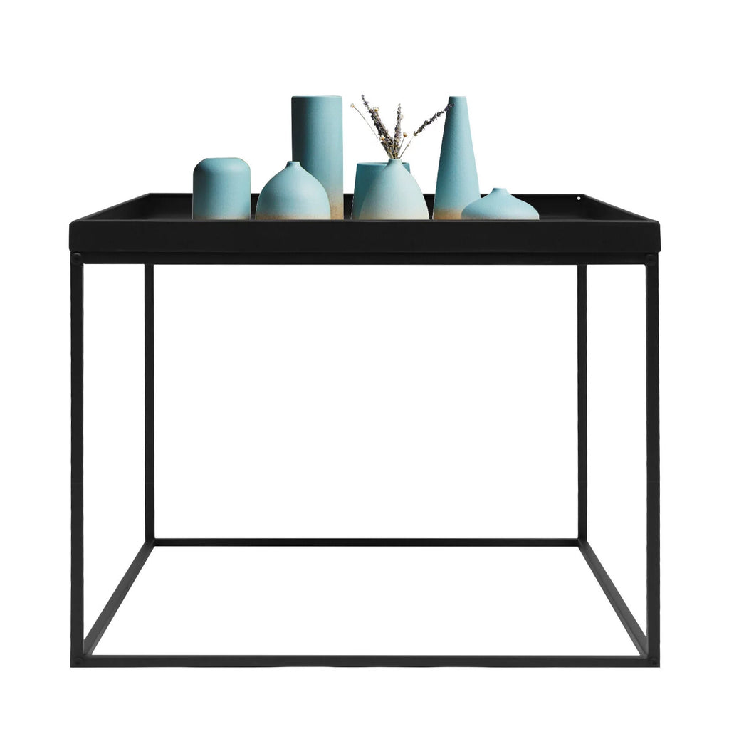 24" Square Steel Side Table Black R747454