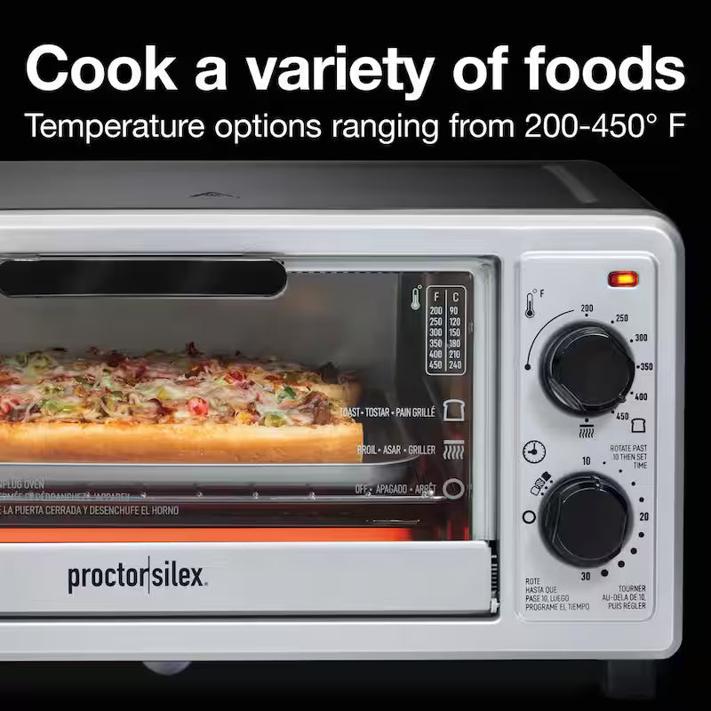 1100-Watt 4-Slice Black Toaster Oven Broiler E313
