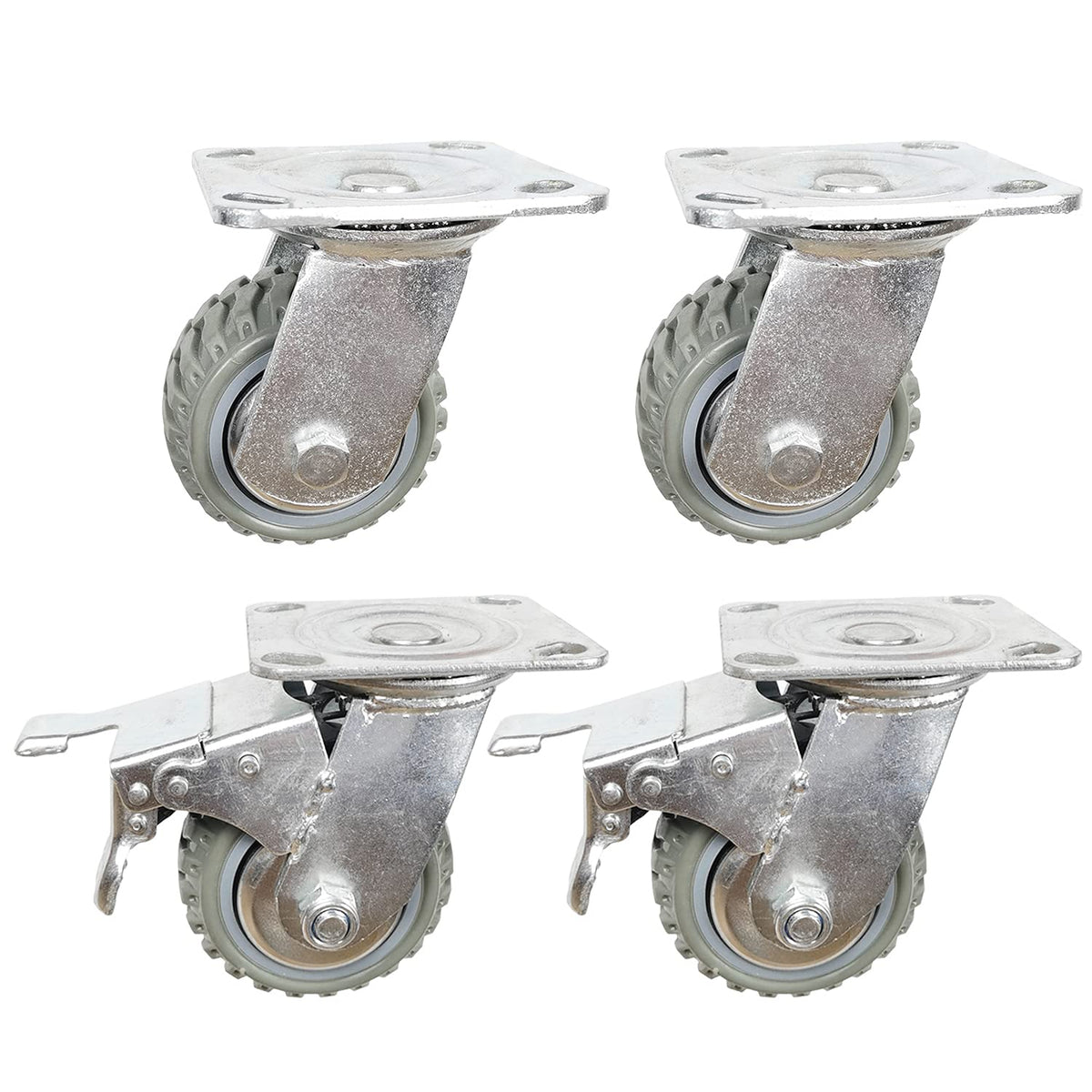 4 Inch Heavy Duty Swivel Casters with Locking Brakes Pack of 2 Z88661