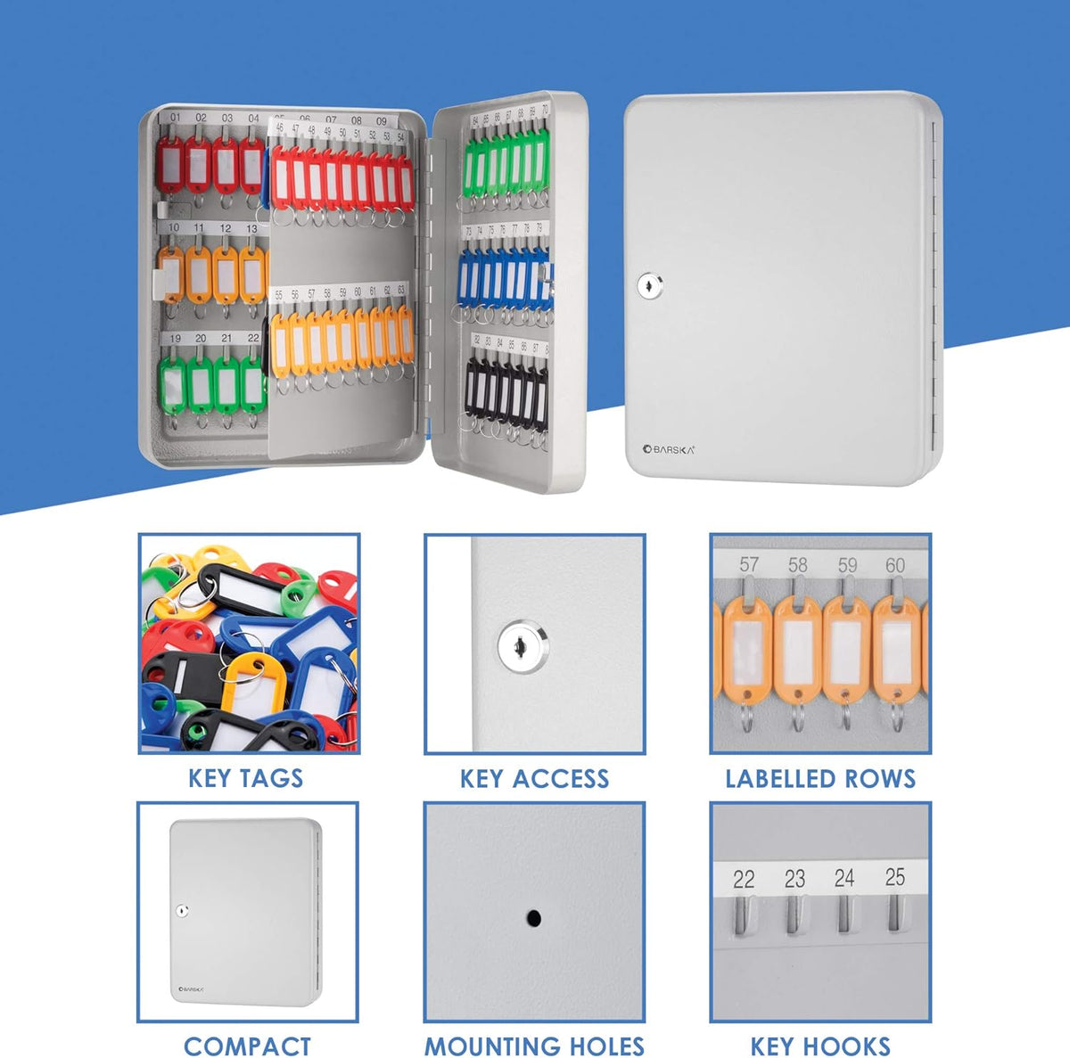 Key Lock Key Cabinet Lock Box Grey J843