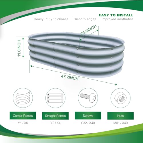 Galvanized Raised Garden Bed Dark Grey Z5423