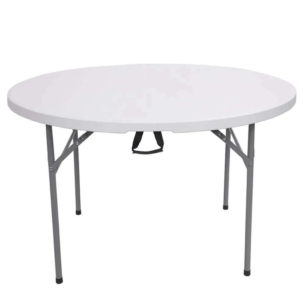 4 Ft White Round Folding Plastic Dining Table O37764