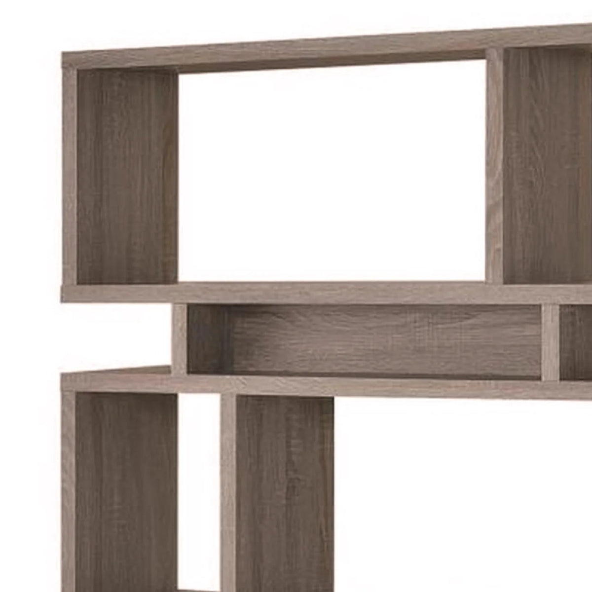 3-tier Geometric Bookcase Weathered Grey F504944