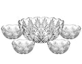 Crystal Scalloped 5 Piece Serving Bowl Set R57082