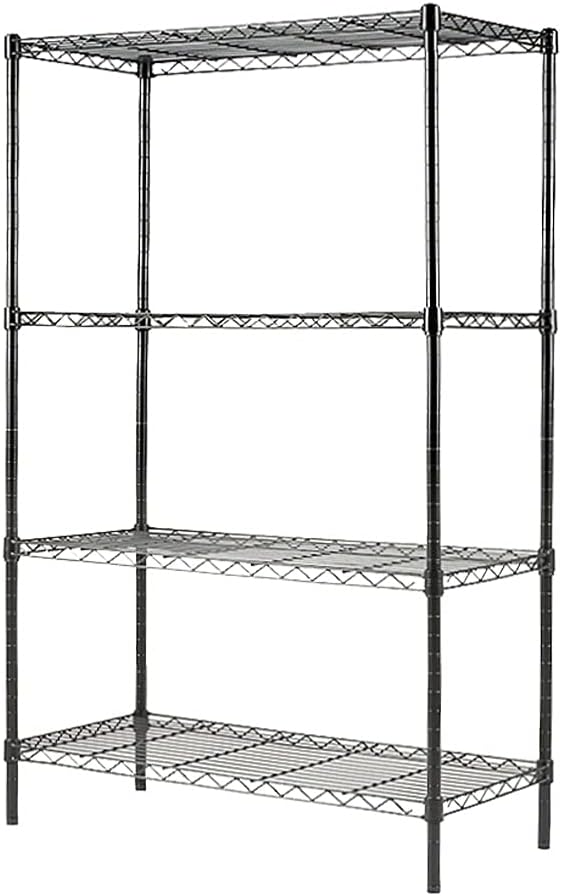 4-Shelf NSF Certified Steel Wire Shelving Unit, Black, Pack of 2 K60419