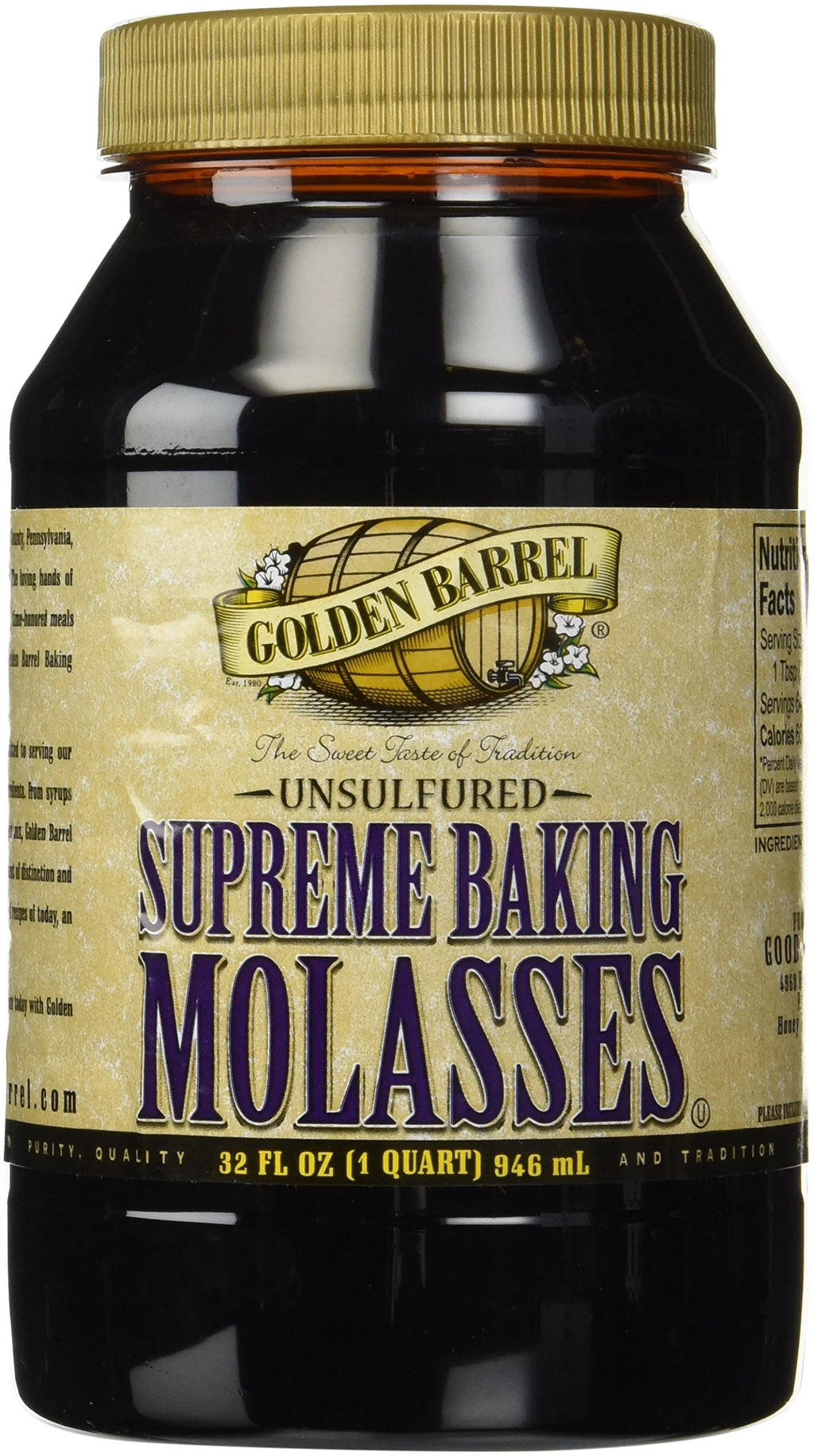 Unsulfured Baking Molasses, 32 Oz. Bottle (Pack of 2) J826