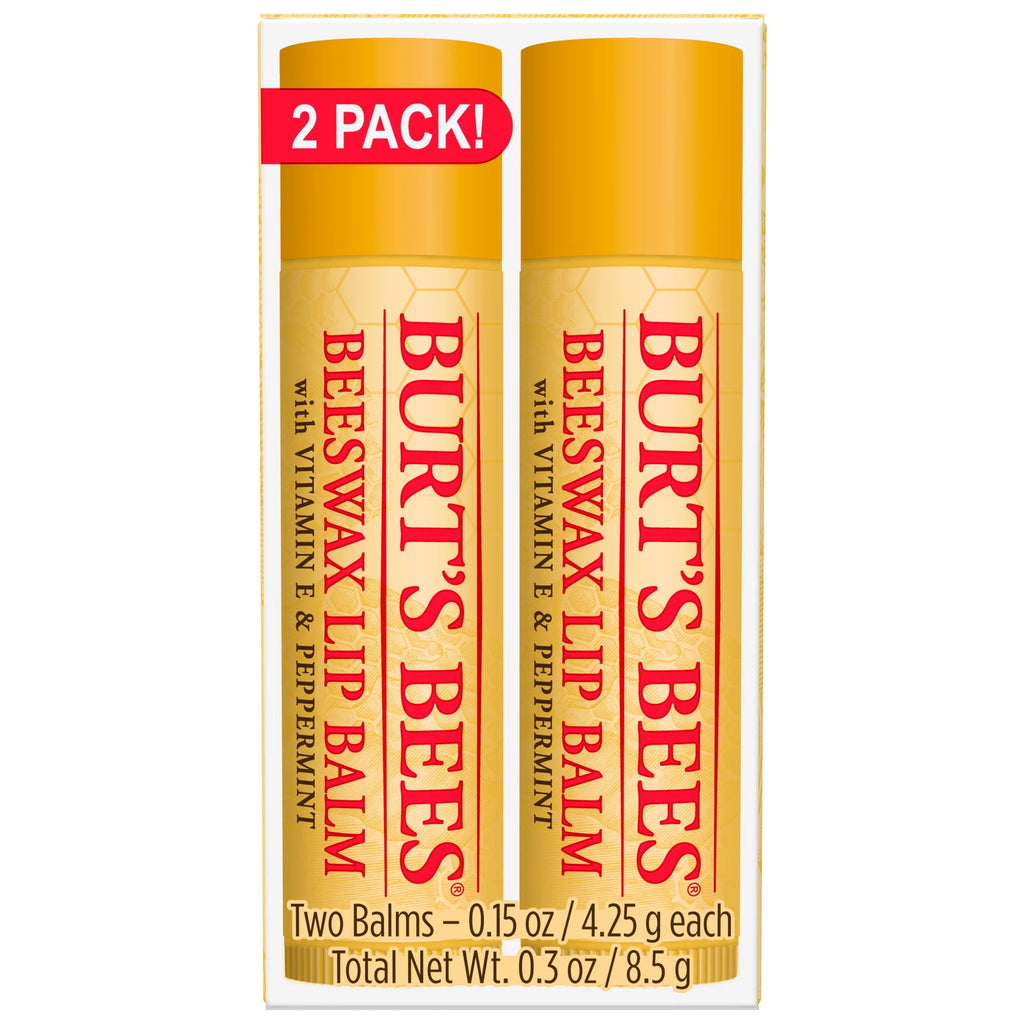 Moisturizing Lip Balm with Beeswax, Vitamin E & Peppermint Oil, 3 Count B543647