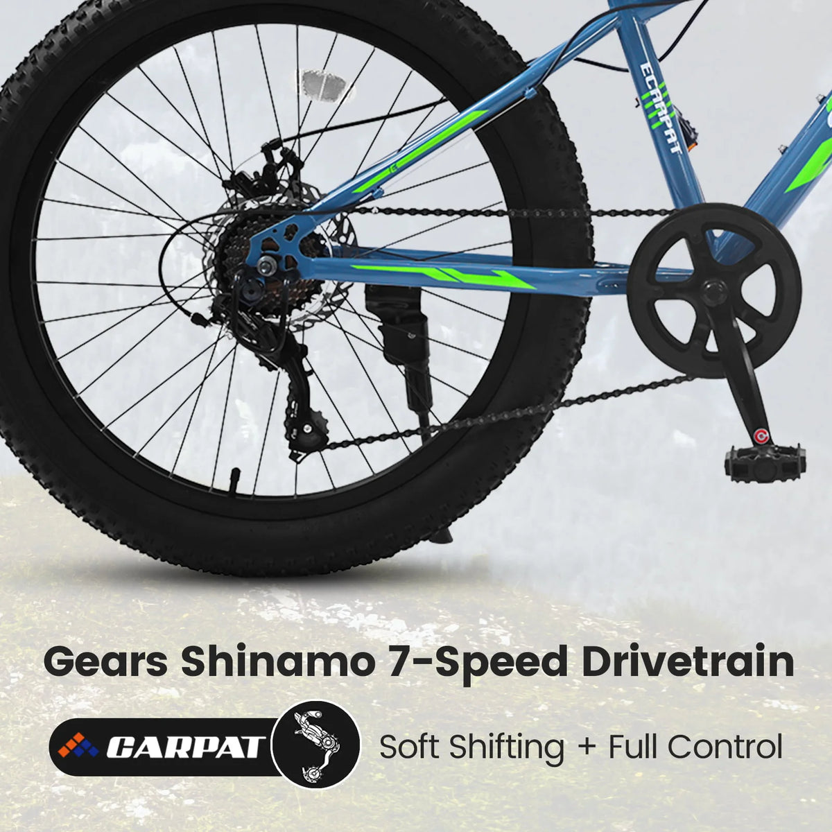 Green 24 inch Fat Tire Mountain Bike C409