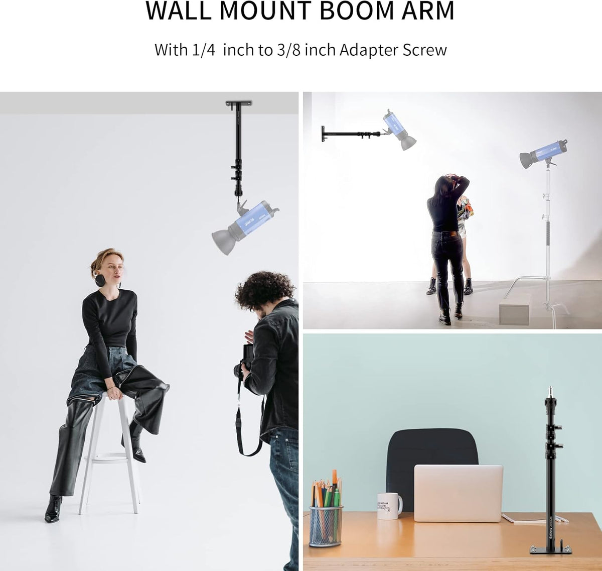Camera Wall Mount Ring Light Boom Arm, Max Length 39 T419967