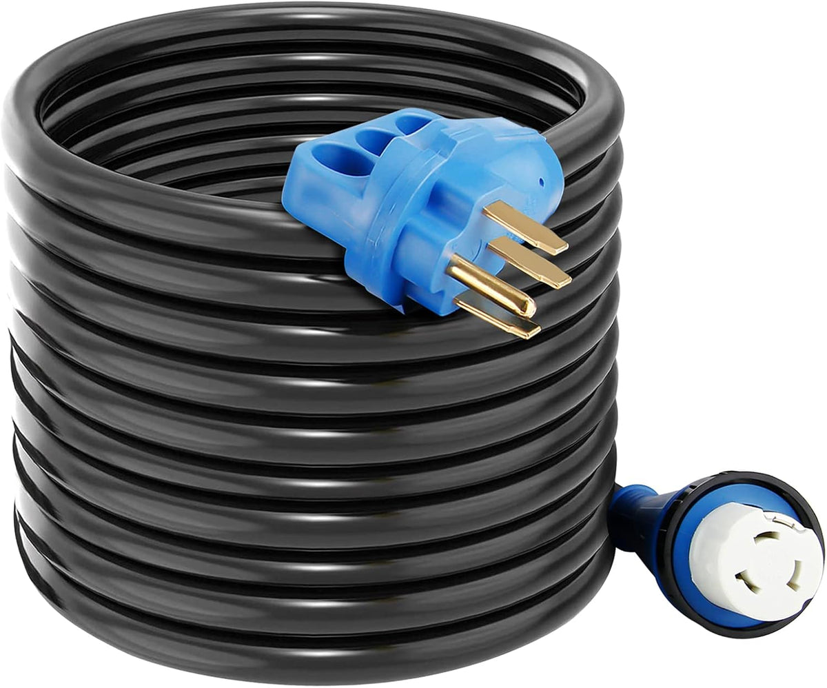 50 Amp 50 Feet RV Power Extension Cord, Heavy Duty STW Wire, Blue Q994