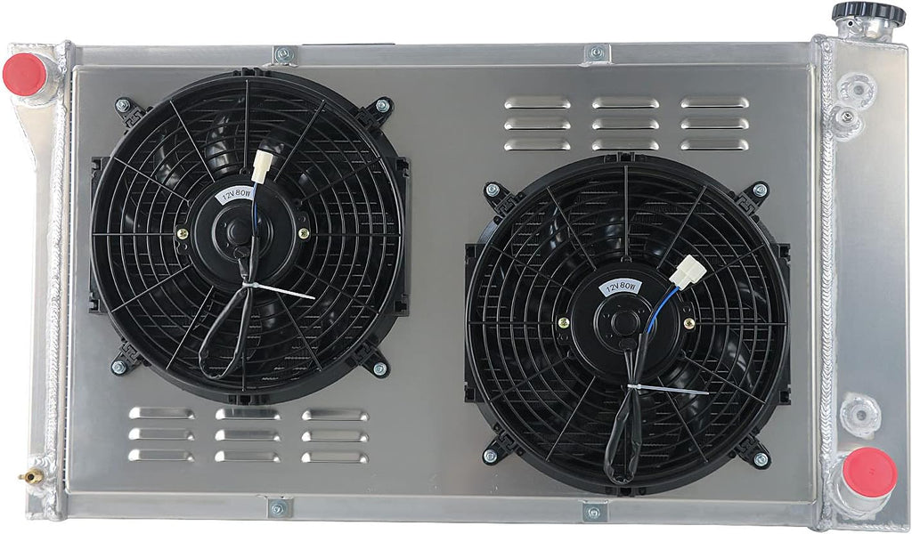 4 Row Aluminum Radiator with 2 x 12" Fan and Shroud E344303