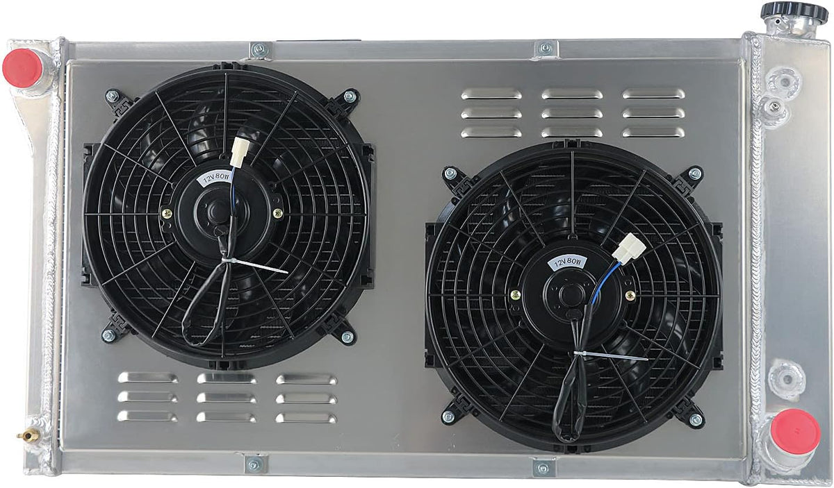 4 Row Aluminum Radiator with 2 x 12" Fan and Shroud E344303