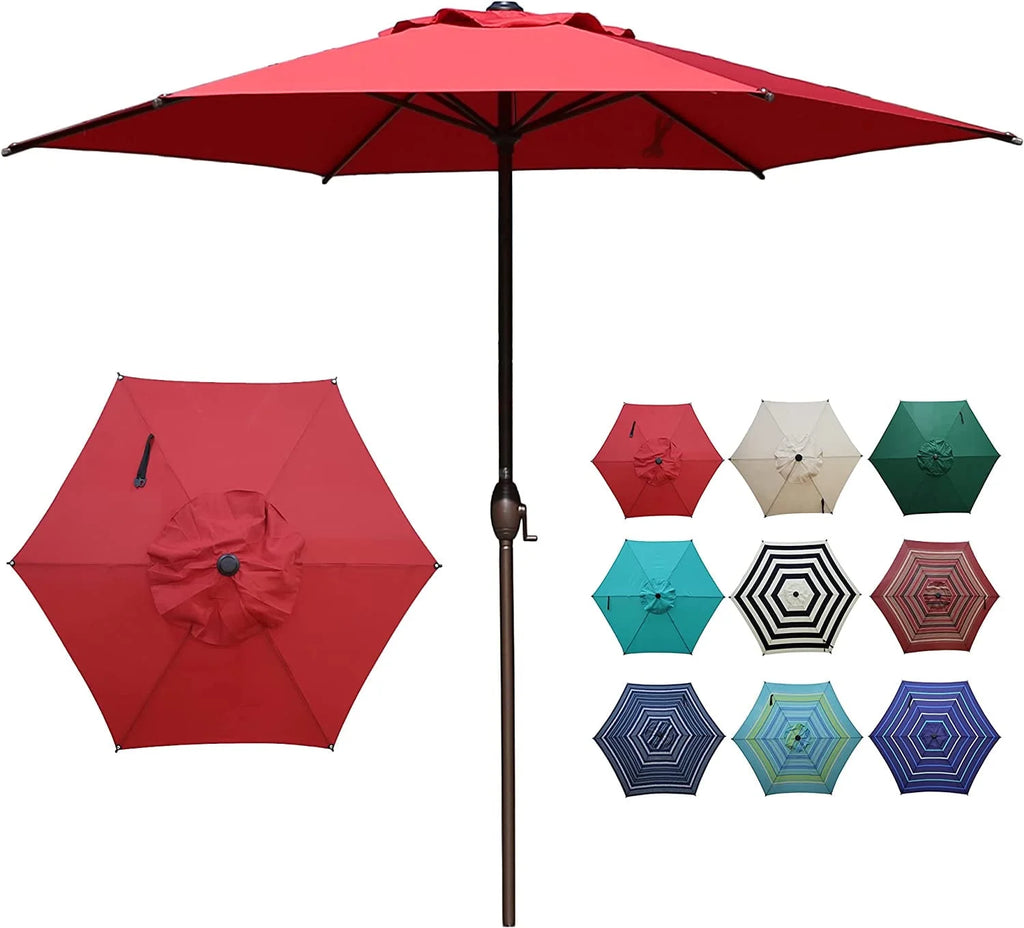 7.5ft Round Outdoor Market Umbrella with Push Button Tilt C25412