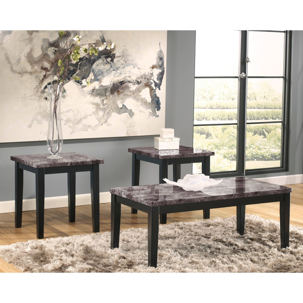 Black Faux Marble 3-Piece Occasional Table Set K479590
