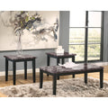 Black Faux Marble 3-Piece Occasional Table Set K479590