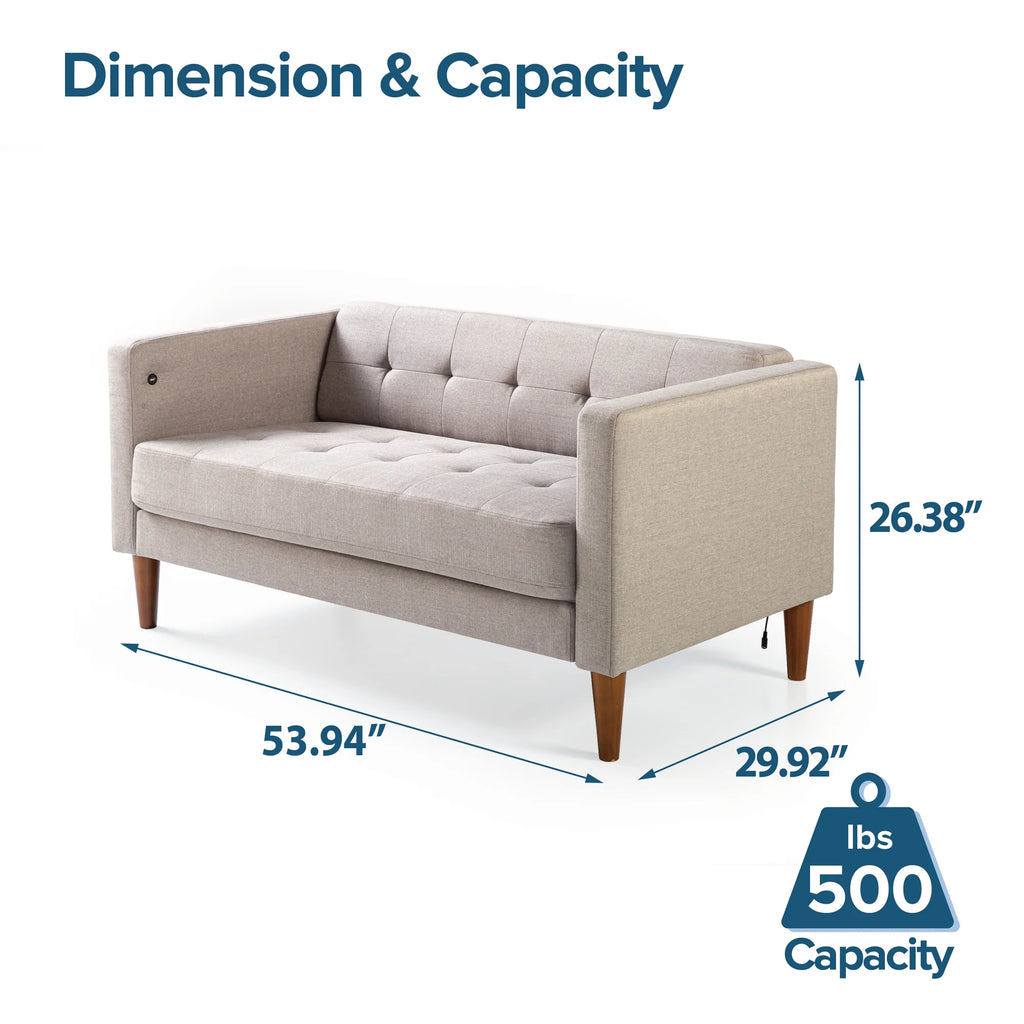 Oatmeal 2 Seat Loveseat with USB Ports R47127