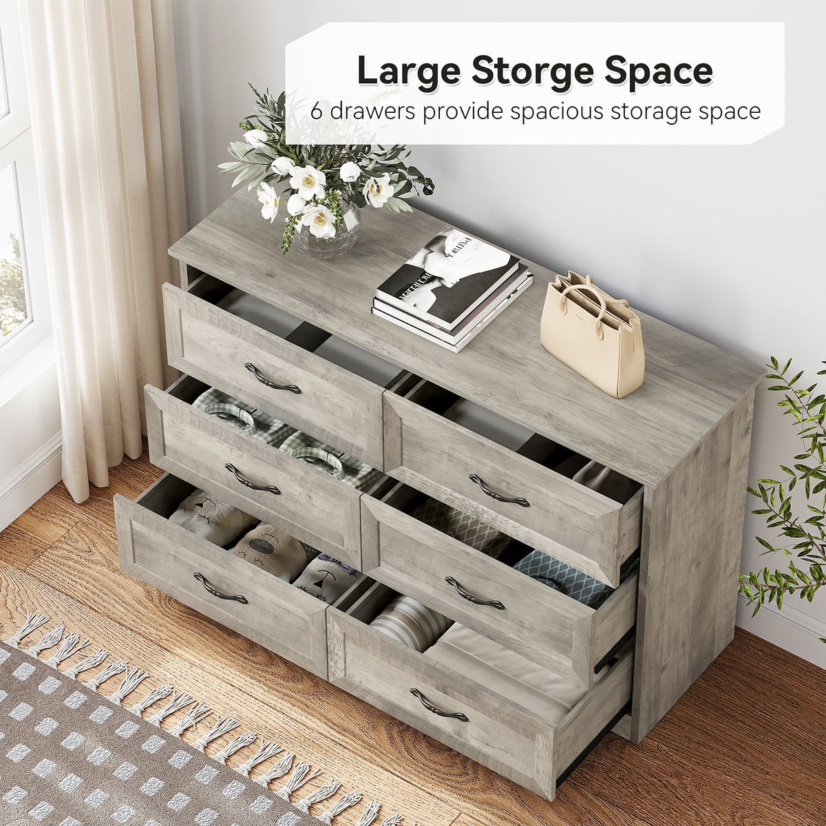 5 Drawer Wood Dresser F947