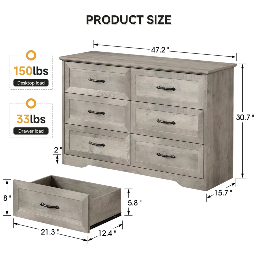 5 Drawer Wood Dresser F947