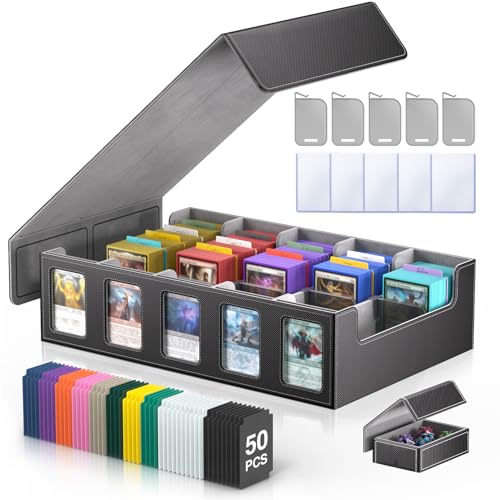 5-Row Trading Card Storage Box with Magnetic Lid W915