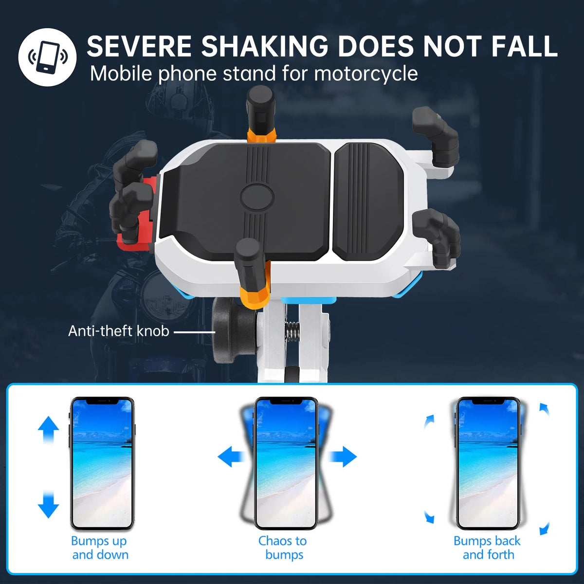 Waterproof Motorcycle Phone Mount Holder with 360° Rotation Handlebar Mount H85742