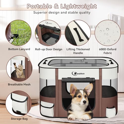 Foldable Dog Playpen with Carrying Case Q54229