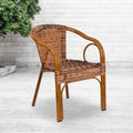 Brown Rattan Patio Chair with Dark Red Frame F631