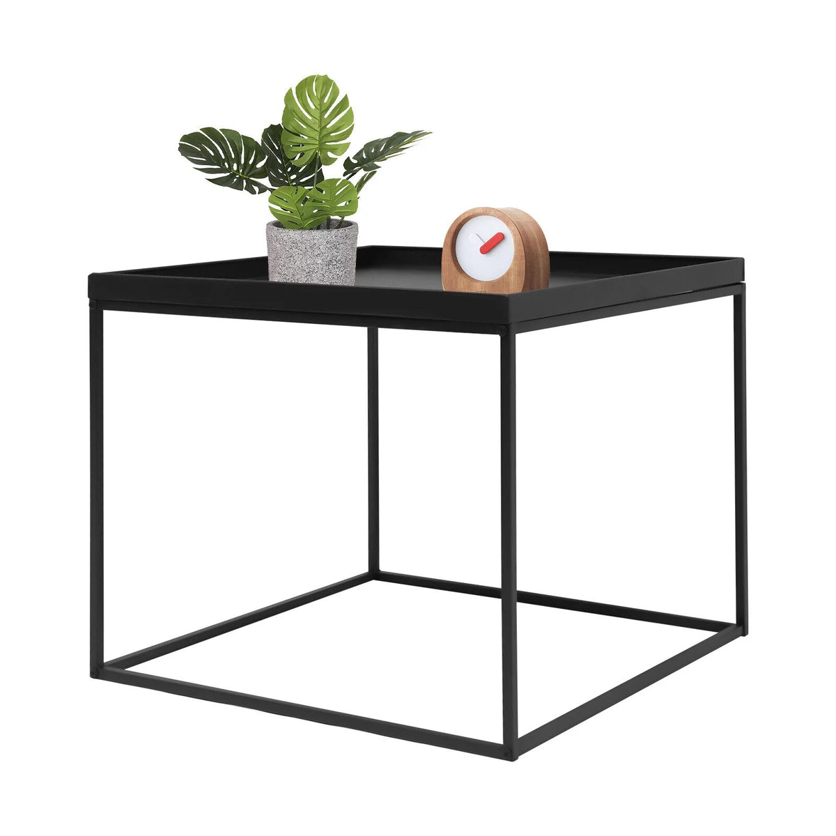 24" Square Steel Side Table Black R747454