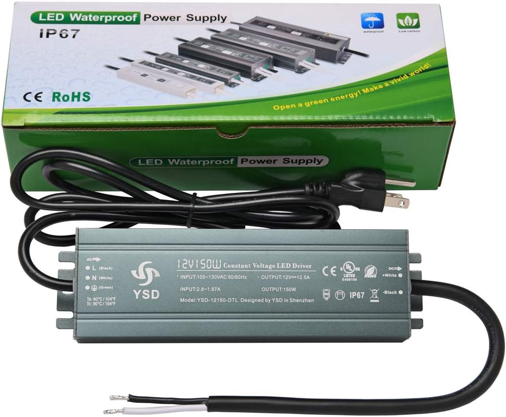 12V 300W LED Driver Transformer, IP67 Waterproof, Pack of 2 R293226